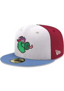 New Era Philadelphia Phillies Mens White 3T Phanatic Head 59FIFTY Fitted Hat