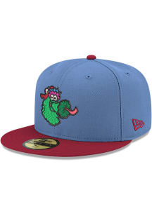 New Era Philadelphia Phillies Mens Light Blue 2T Phanatic Head 59FIFTY Fitted Hat