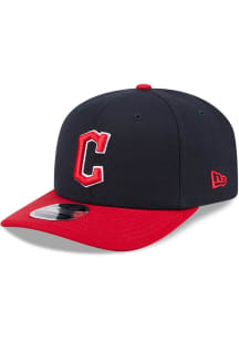 New Era Cleveland Guardians AC Replica Stretch 9SEVENTY Adjustable Hat - Navy Blue