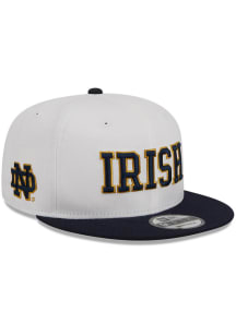 New Era Notre Dame Fighting Irish White 2T 9FIFTY Mens Snapback Hat