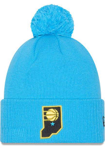 New Era Indiana Pacers Light Blue 2024 NBA City Edition Knit Mens Knit Hat
