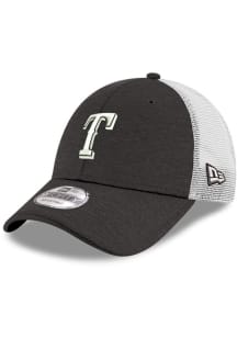 New Era Texas Rangers Trucker 9FORTY Adjustable Hat - Black