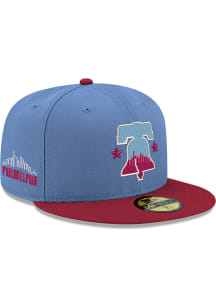 New Era Philadelphia Phillies Mens Light Blue 2024 City Connect 2T 59FIFTY Fitted Hat