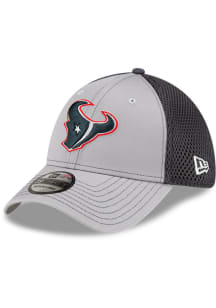 New Era Houston Texans Mens Grey Grayed Out Neo 39THIRTY Flex Hat