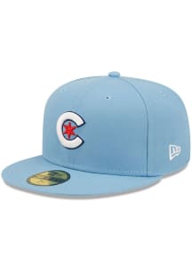 New Era Chicago Cubs Mens Light Blue 2021 City Connect Alt 59FIFTY Fitted Hat