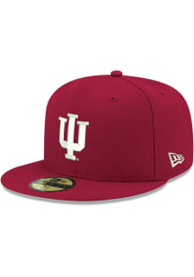 New Era Indiana Hoosiers Mens Red 59FIFTY Fitted Hat