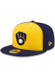 New Era Milwaukee Brewers Yellow 2T JR Authentic Collection ALT 2020 59FIFTY Youth Fitted Hat