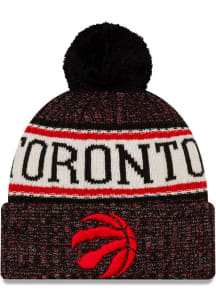 New Era Toronto Raptors Black Sport Knit Cuff Pom Mens Knit Hat