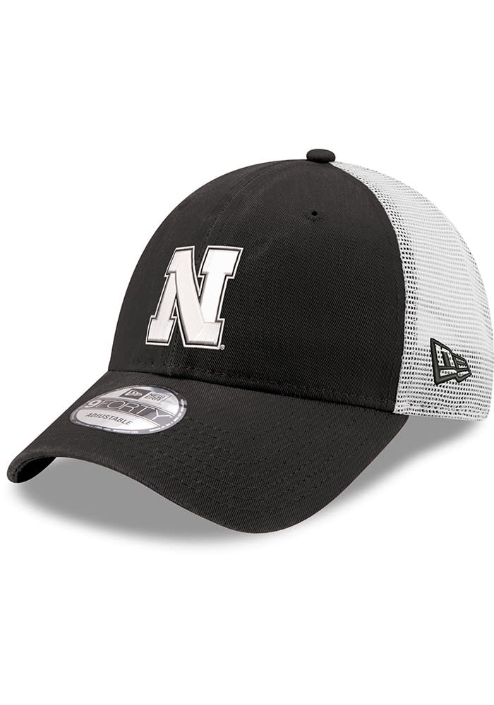 New Era BLACK Nebraska Cornhuskers 2T Trucker 9FORTY Adjustable