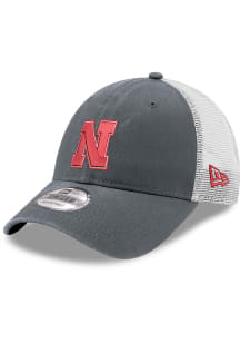 New Era Nebraska Cornhuskers 2T Trucker 9FORTY Adjustable Hat - Graphite