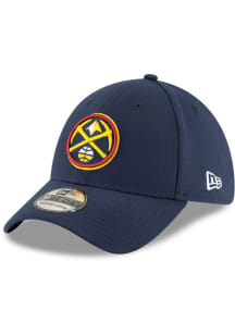 New Era Denver Nuggets Mens Navy Blue Team Classic 39THIRTY Flex Hat