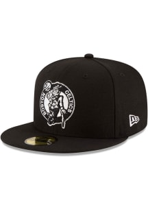 New Era Boston Celtics Mens Black White Logo Basic 59FIFTY Fitted Hat