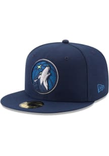 New Era Minnesota Timberwolves Mens Navy Blue Basic 59FIFTY Fitted Hat