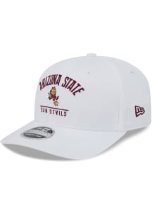 New Era Arizona State Sun Devils Team Wordmark &amp; Logo Stretch 9SEVENTY Adjustable Hat - White