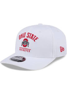 New Era White Ohio State Buckeyes Team Wordmark &amp; Logo Stretch 9SEVENTY Adjustable Hat