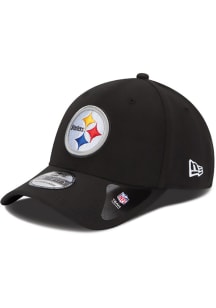 New Era Pittsburgh Steelers Mens Black Team Classic 39THIRTY Flex Hat