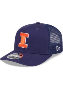 New Era Navy Blue Illinois Fighting Illini Evergreen Stretch 9SEVENTY Adjustable Hat