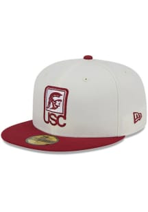 USC Trojans New Era 2T Evergreen 59FIFTY Fitted Hat - White