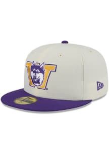 Washington Huskies New Era 2T Evergreen 59FIFTY Fitted Hat - White