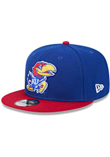 New Era Kansas Jayhawks Blue Evergreen 2T 9FIFTY Mens Snapback Hat