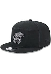New Era Kansas Jayhawks Black Tonal Split Panel 9FIFTY Mens Snapback Hat