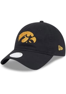 Iowa Hawkeyes New Era Evergreen Glitter 9TWENTY Womens Adjustable Hat - Black