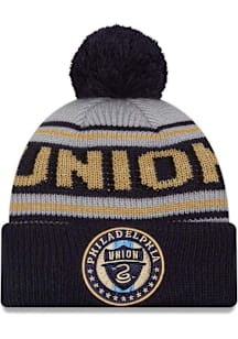 New Era Philadelphia Union Grey Evergreen JR Cuff Pom Youth Knit Hat