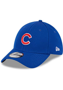 New Era Chicago Cubs Mens Blue Evergreen Dash Mark 39THIRTY Flex Hat