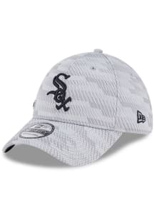 New Era Chicago White Sox Mens Grey 2025 Clubhouse 39THIRTY Flex Hat