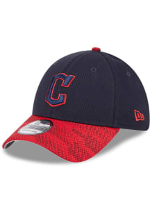New Era Cleveland Guardians Mens Navy Blue 2025 Clubhouse 2T 39THIRTY Flex Hat
