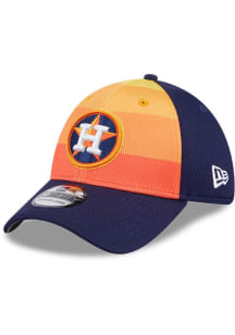 New Era Houston Astros Mens Navy Blue 2025 Batting Practice 39THIRTY Flex Hat