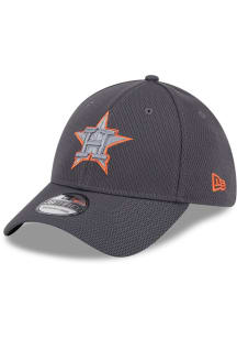 New Era Houston Astros Mens Grey Evergreen Dash Mark 39THIRTY Flex Hat