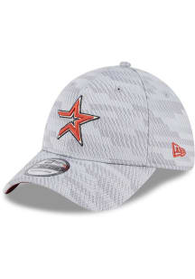 New Era Houston Astros Mens Grey 2025 Clubhouse 39THIRTY Flex Hat