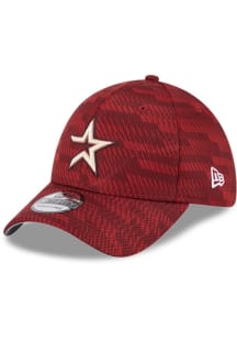 New Era Houston Astros Mens Red 2025 Clubhouse Alt 39THIRTY Flex Hat