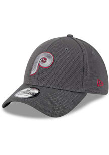 New Era Philadelphia Phillies Mens Grey Evergreen Dash Mark 39THIRTY Flex Hat