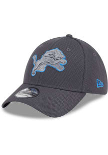 New Era Detroit Lions Mens Grey Evergreen Dash Mark 39THIRTY Flex Hat