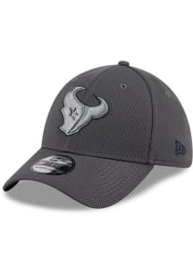 New Era Houston Texans Mens Grey Evergreen Dash Mark 39THIRTY Flex Hat