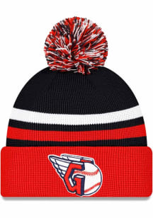 New Era Cleveland Guardians Navy Blue 2025 Batting Practice Knit Mens Knit Hat