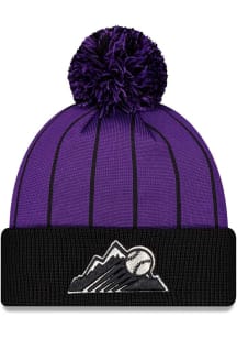 New Era Colorado Rockies Purple 2025 Batting Practice Knit Mens Knit Hat