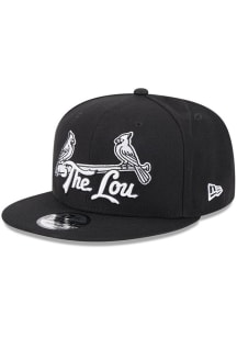 New Era St Louis Cardinals Black 9FIFTY Mens Snapback Hat