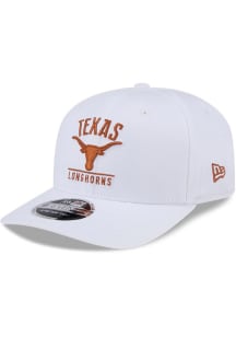 New Era Texas Longhorns Team Wordmark &amp; Logo Stretch 9SEVENTY Adjustable Hat - White