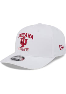 New Era White Indiana Hoosiers Team Wordmark &amp; Logo Stretch 9SEVENTY Adjustable Hat