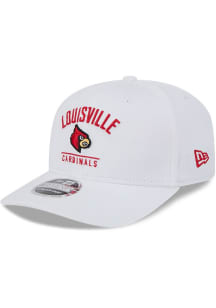 New Era Louisville Cardinals Team Wordmark &amp; Logo Stretch 9SEVENTY Adjustable Hat - White