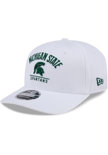 New Era White Michigan State Spartans Team Wordmark &amp; Logo Stretch 9SEVENTY Adjustable Hat