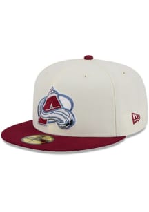 New Era Colorado Avalanche Mens White 2T Evergreen 59FIFTY Fitted Hat