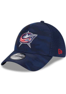 New Era Columbus Blue Jackets Mens Blue Tonal Camo 39THIRTY Flex Hat