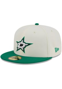 New Era Dallas Stars Mens White 2T Evergreen 59FIFTY Fitted Hat