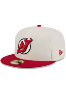New Era New Jersey Devils Mens White 2T Evergreen 59FIFTY Fitted Hat