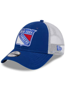 New Era New York Rangers Blue Evergreen Trucker JR 9FORTY Youth Adjustable Hat