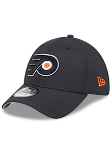 New Era Philadelphia Flyers Mens Black Mid Perf 39THIRTY Flex Hat